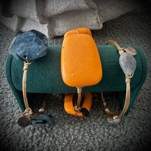 Bourbon & Bowties Gemstone Bangle Bracelet Trio